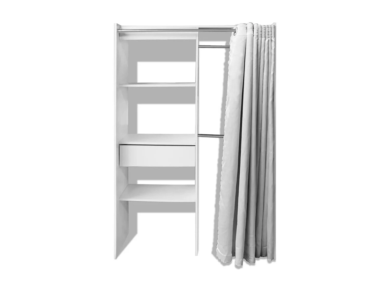 Scrivania Angolare con 4 Ripiani Bianca