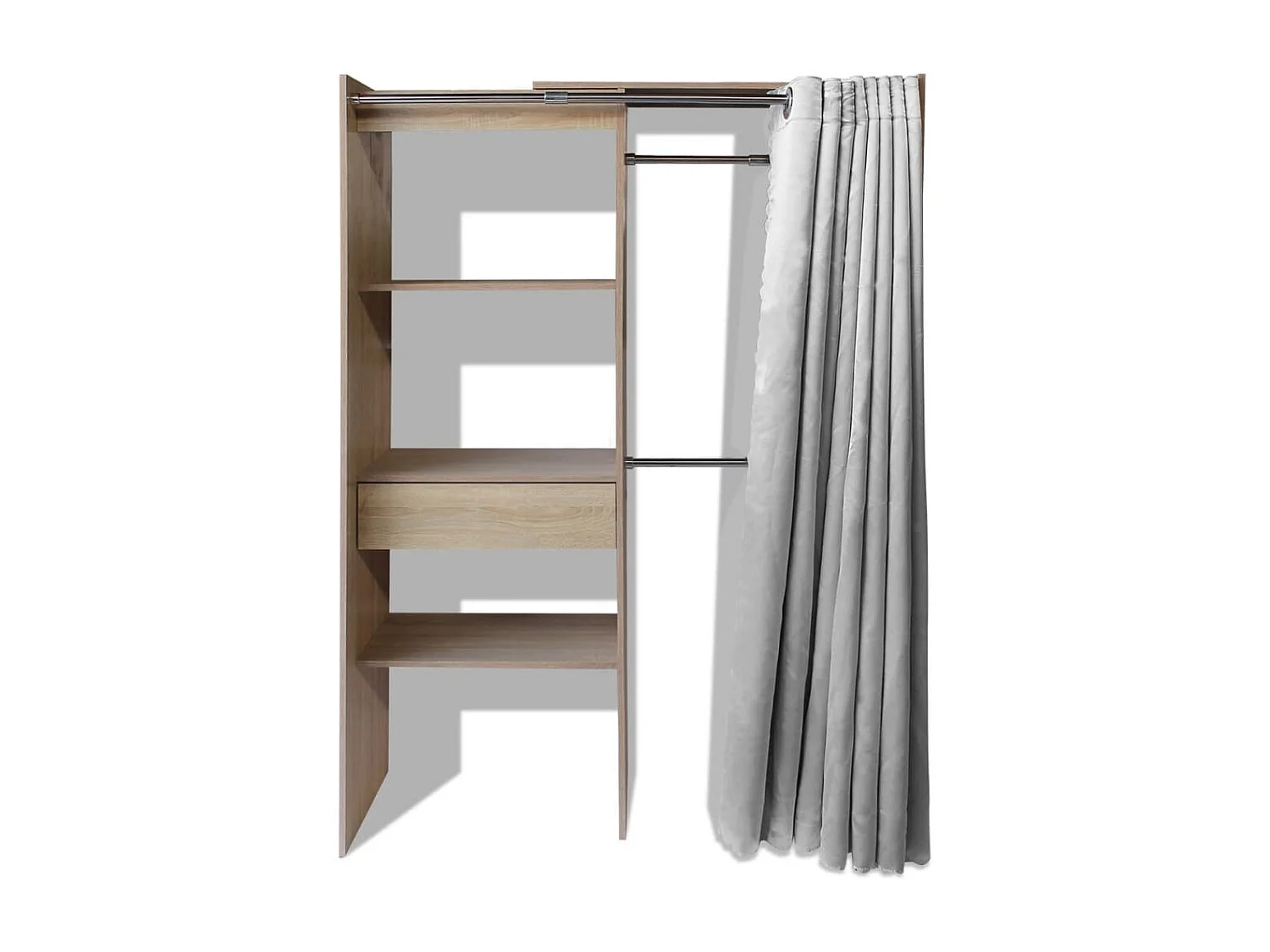 Scrivania Angolare con 4 Ripiani Rovere