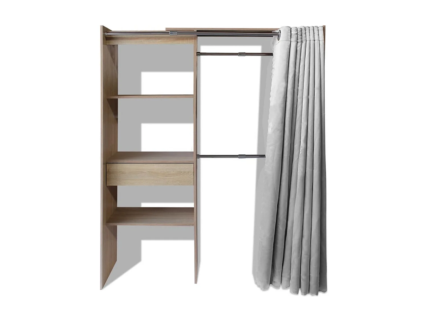 Scrivania Angolare con 4 Ripiani Rovere