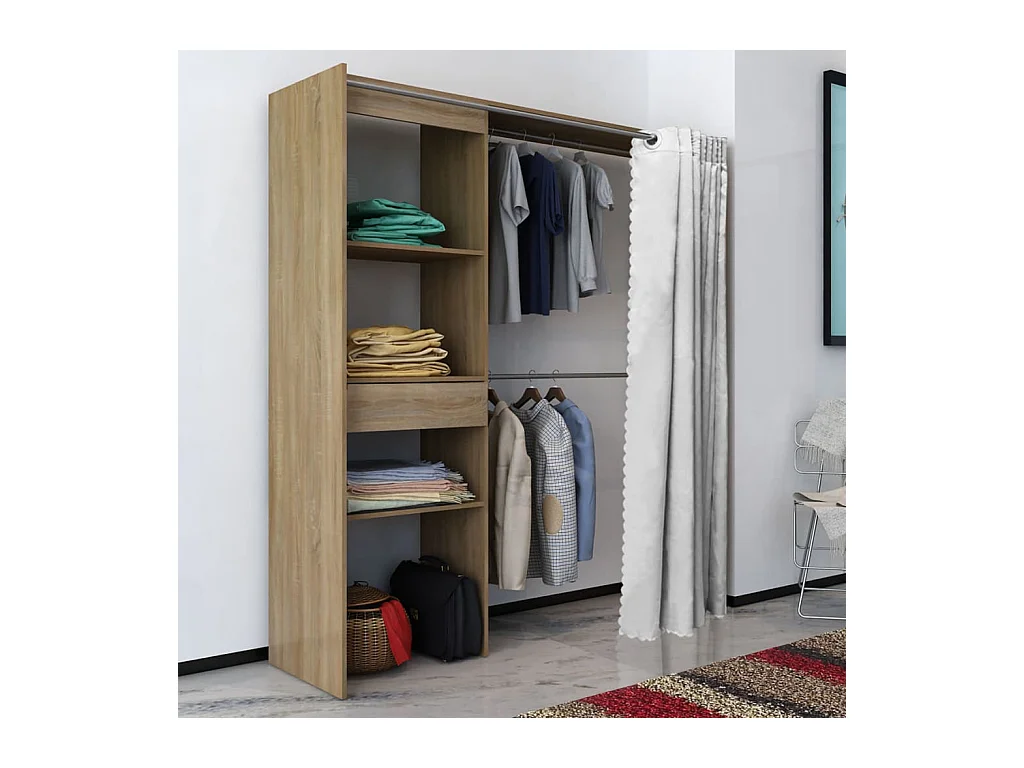 Bureau d'angle 4 étagères chêne