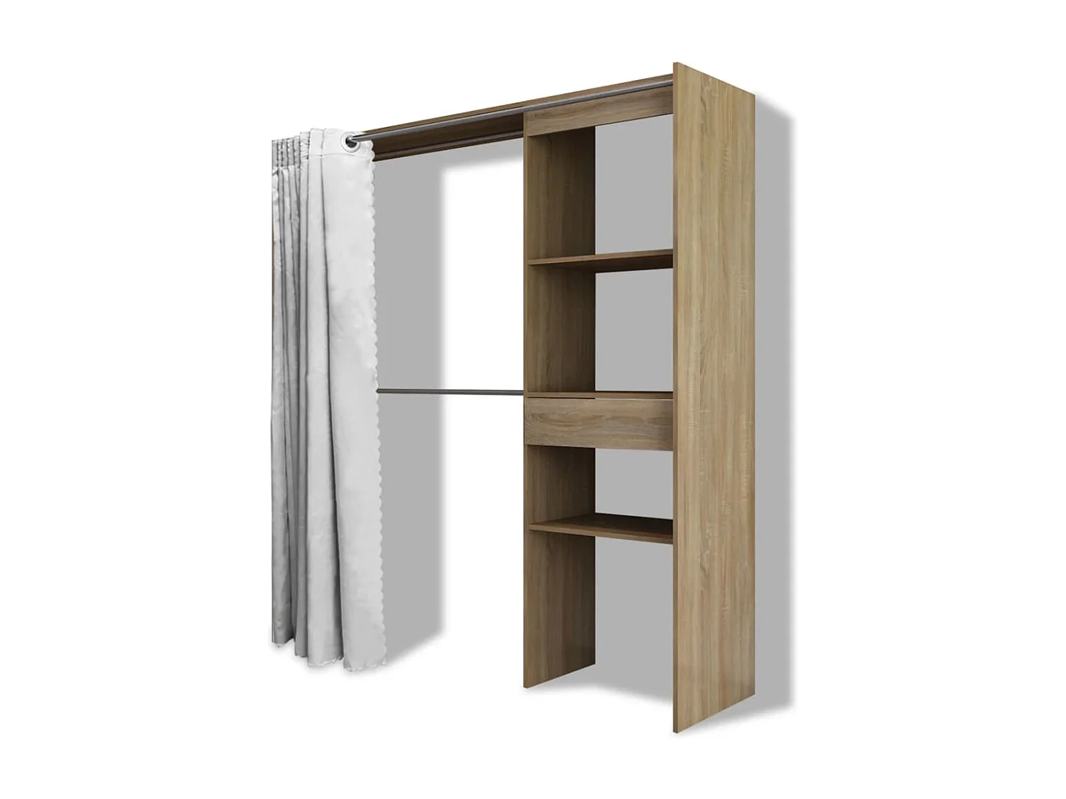 Bureau d'angle 4 étagères chêne