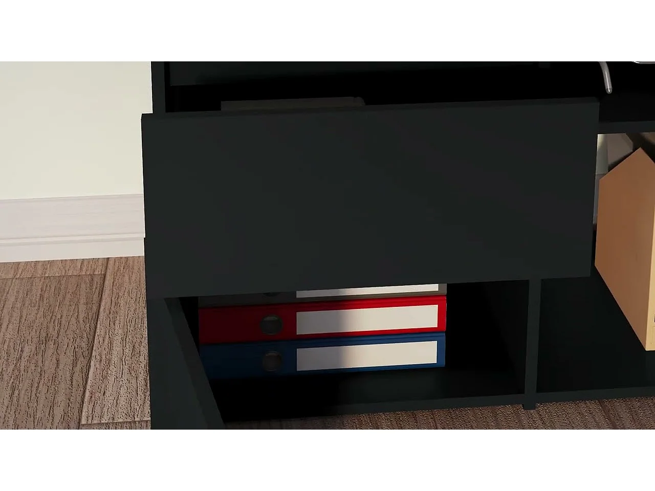 Bureau d'angle Noir 145x100x76 cm Bois d'ingénierie