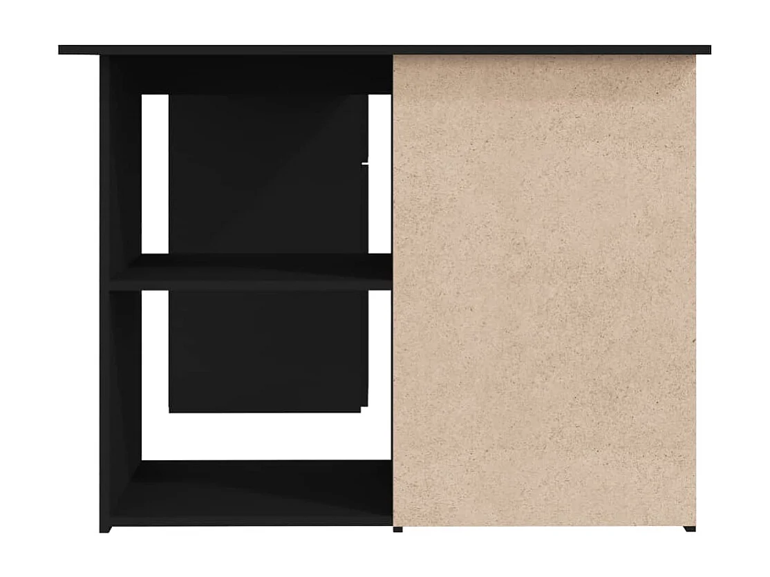 Scrivania ad Angolo Nera 145x100x76 cm in Legno Multistrato