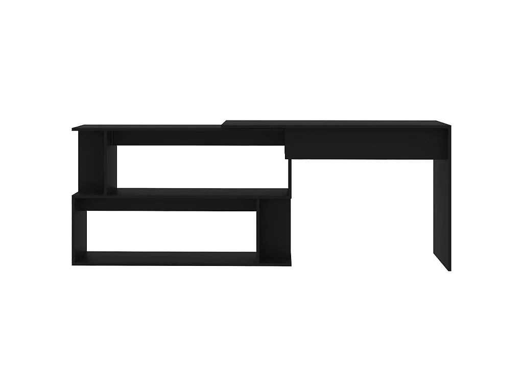 Hoekbureau 200x50x76 cm bewerkt hout zwart