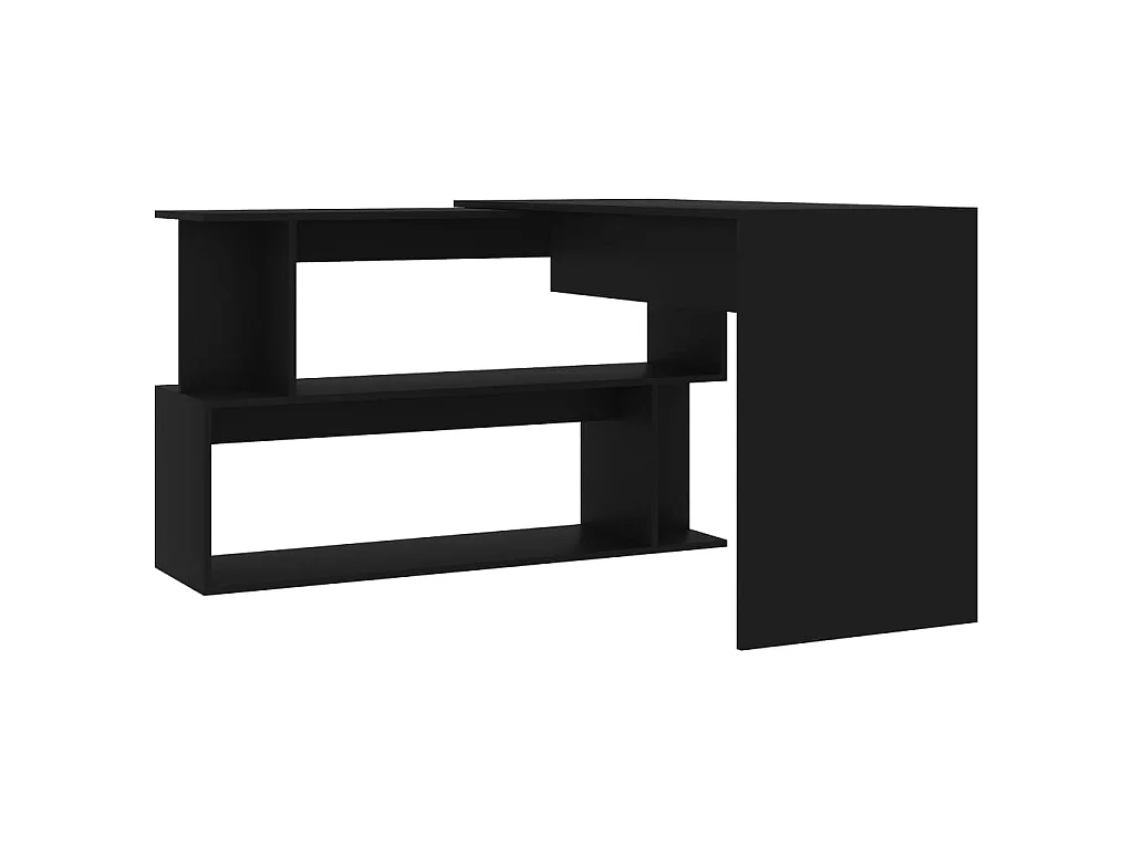 Hoekbureau 200x50x76 cm bewerkt hout zwart