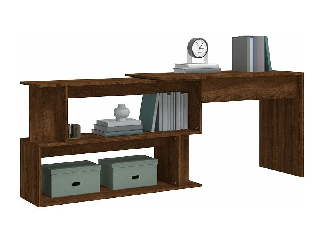 Eckschreibtisch Braun Eichen-Optik 200x50x76 cm Holzwerkstoff