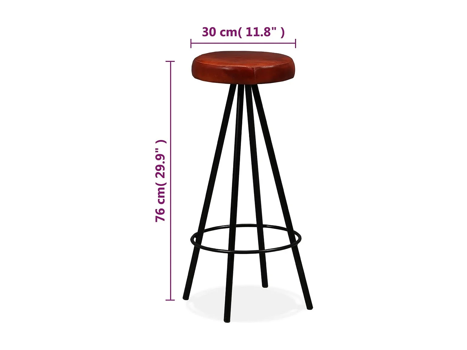 Tabourets de bar lot de 2 cuir véritable