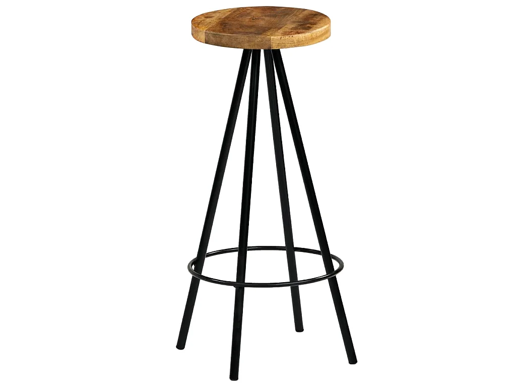 Chaises de bar lot de 2 bois de manguier solide