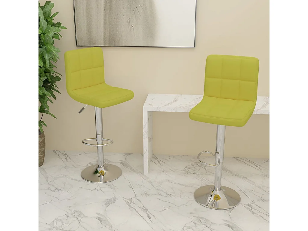 Tabourets de bar lot de 2 vert tissu