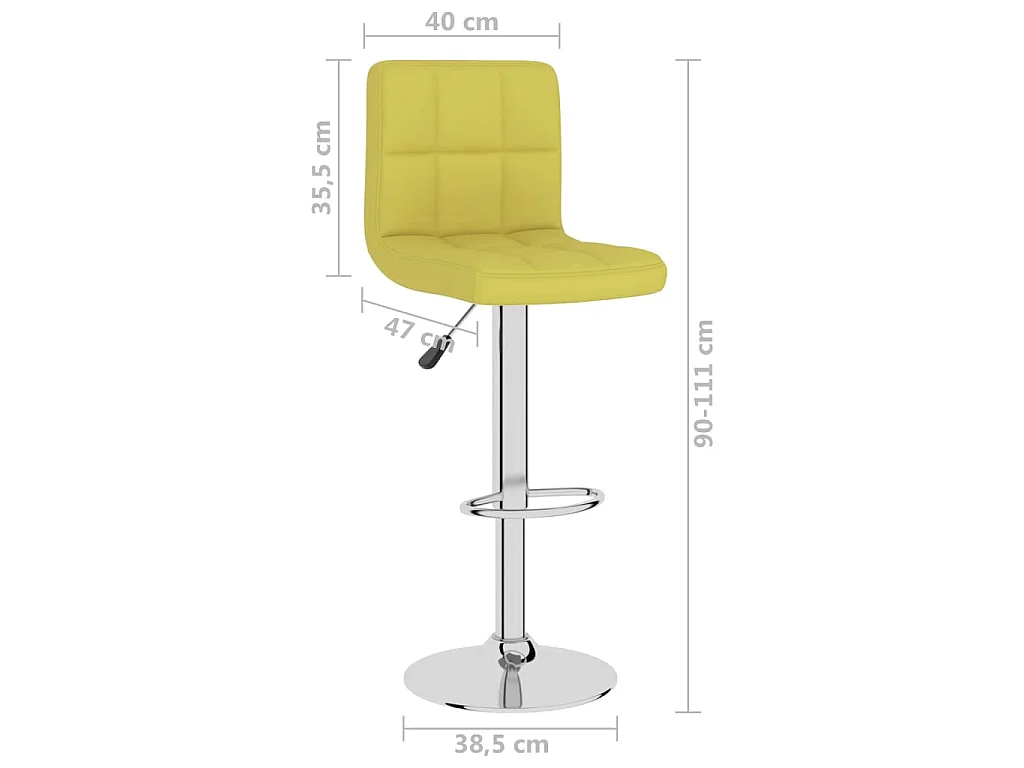 Tabourets de bar lot de 2 vert tissu