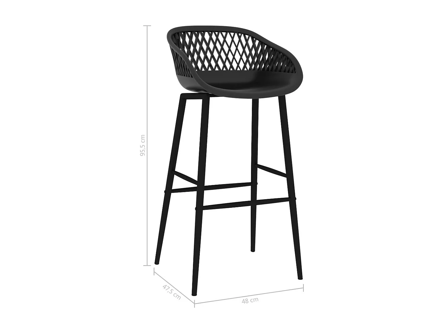 Chaises de bar lot de 4 noir