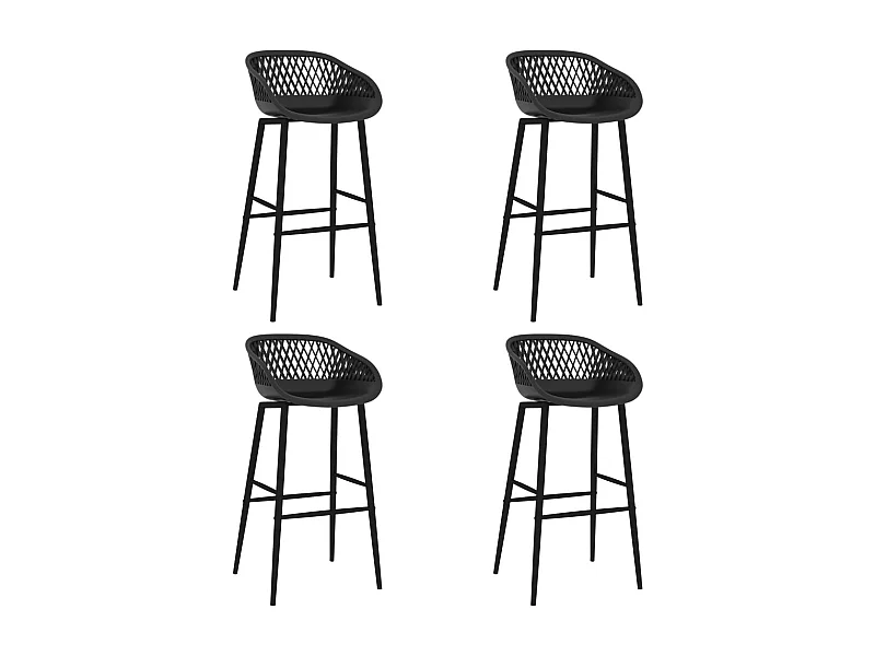 Chaises de bar lot de 4 noir