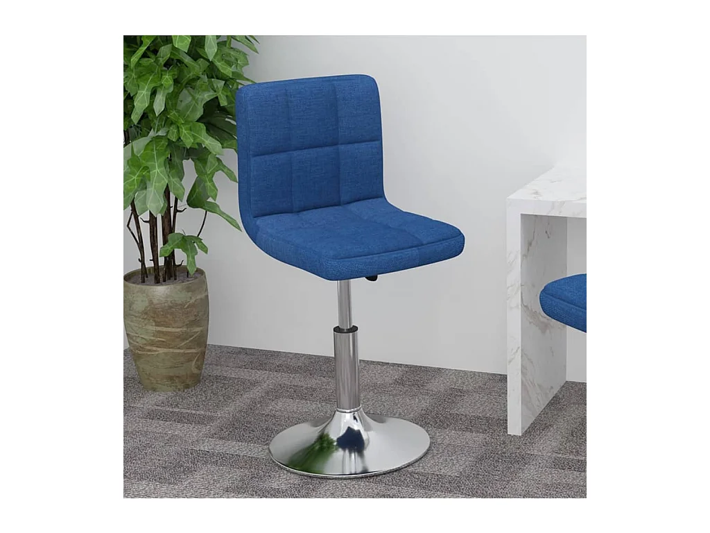 Tabouret de bar pivotant Bleu Tissu