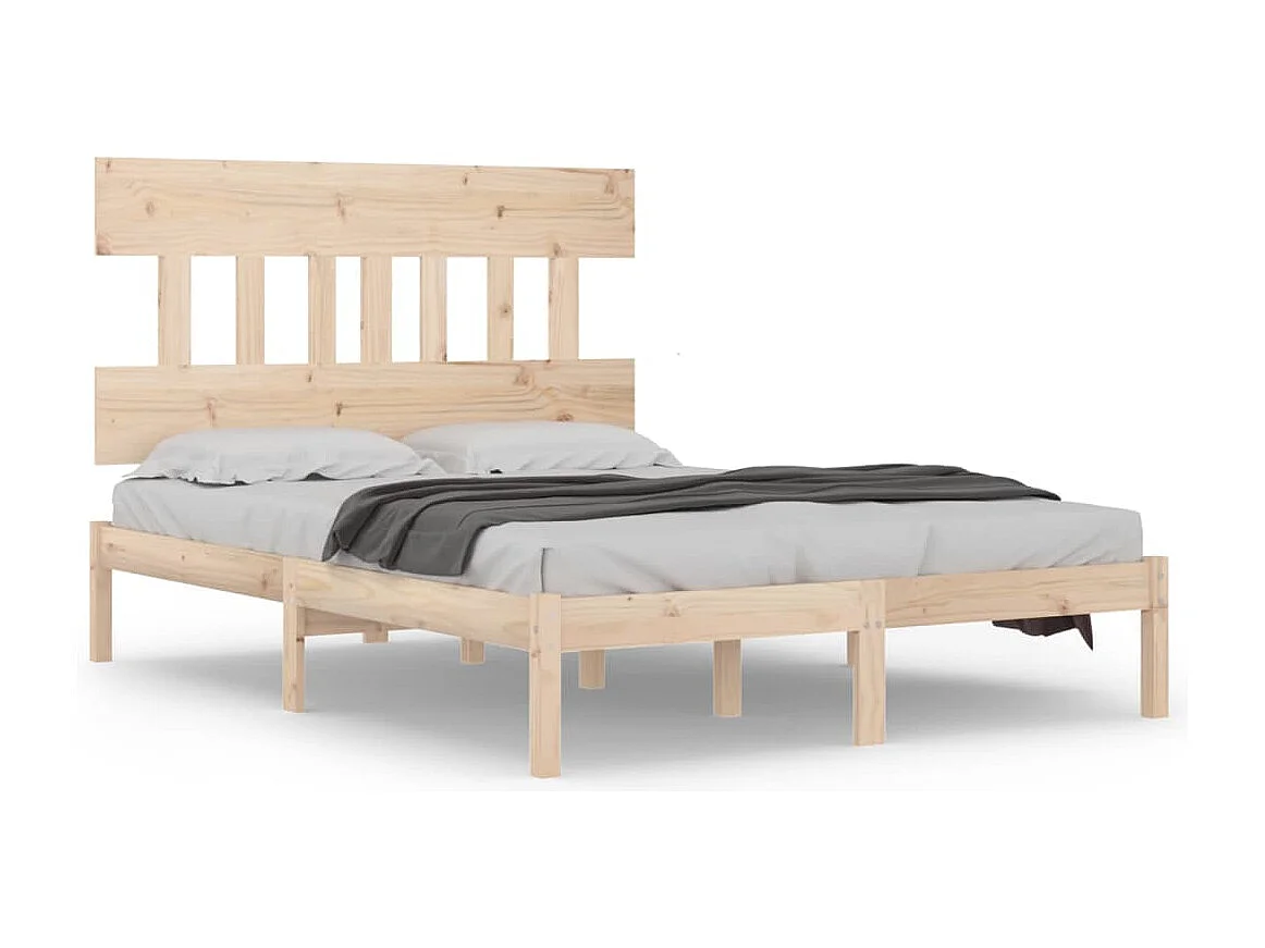 Cadre de lit sans matelas 140x190 cm bois massif