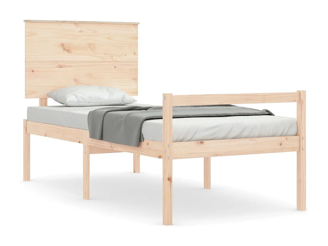 Seniorenbed met hoofdbord massief hout