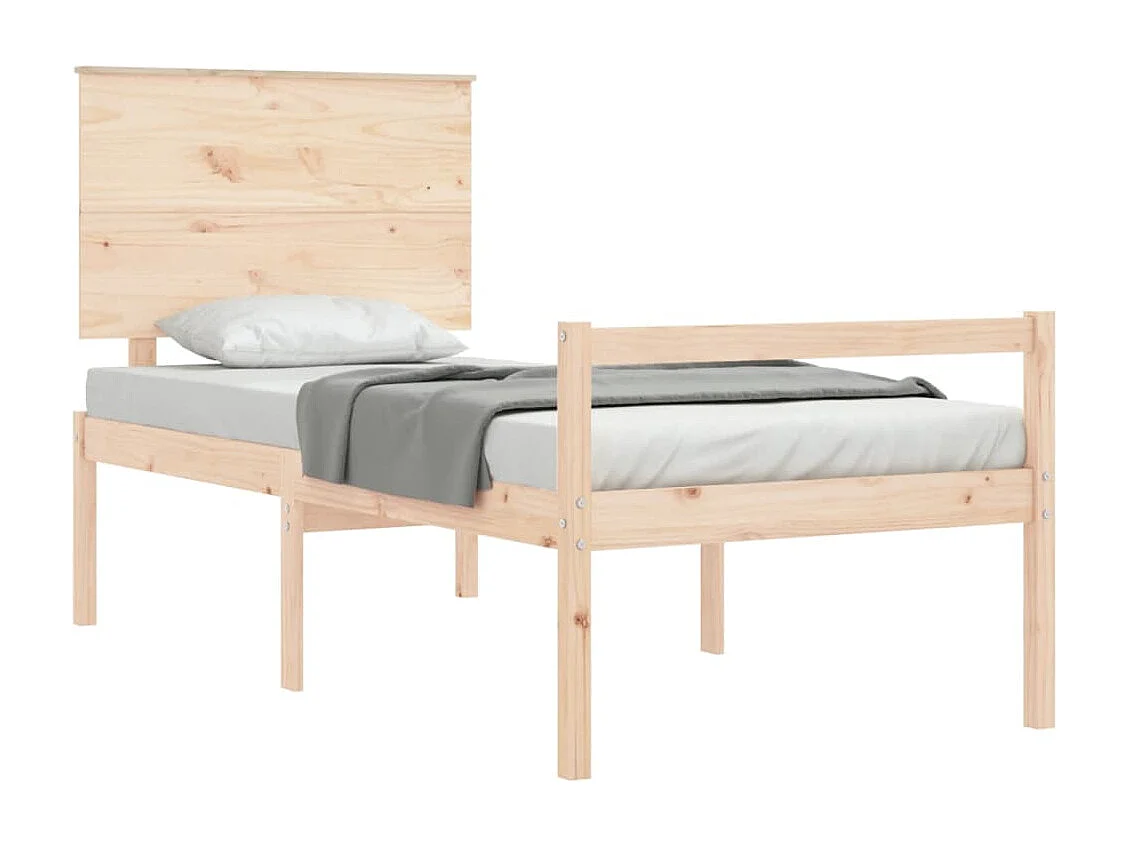 Seniorenbed met hoofdbord massief hout