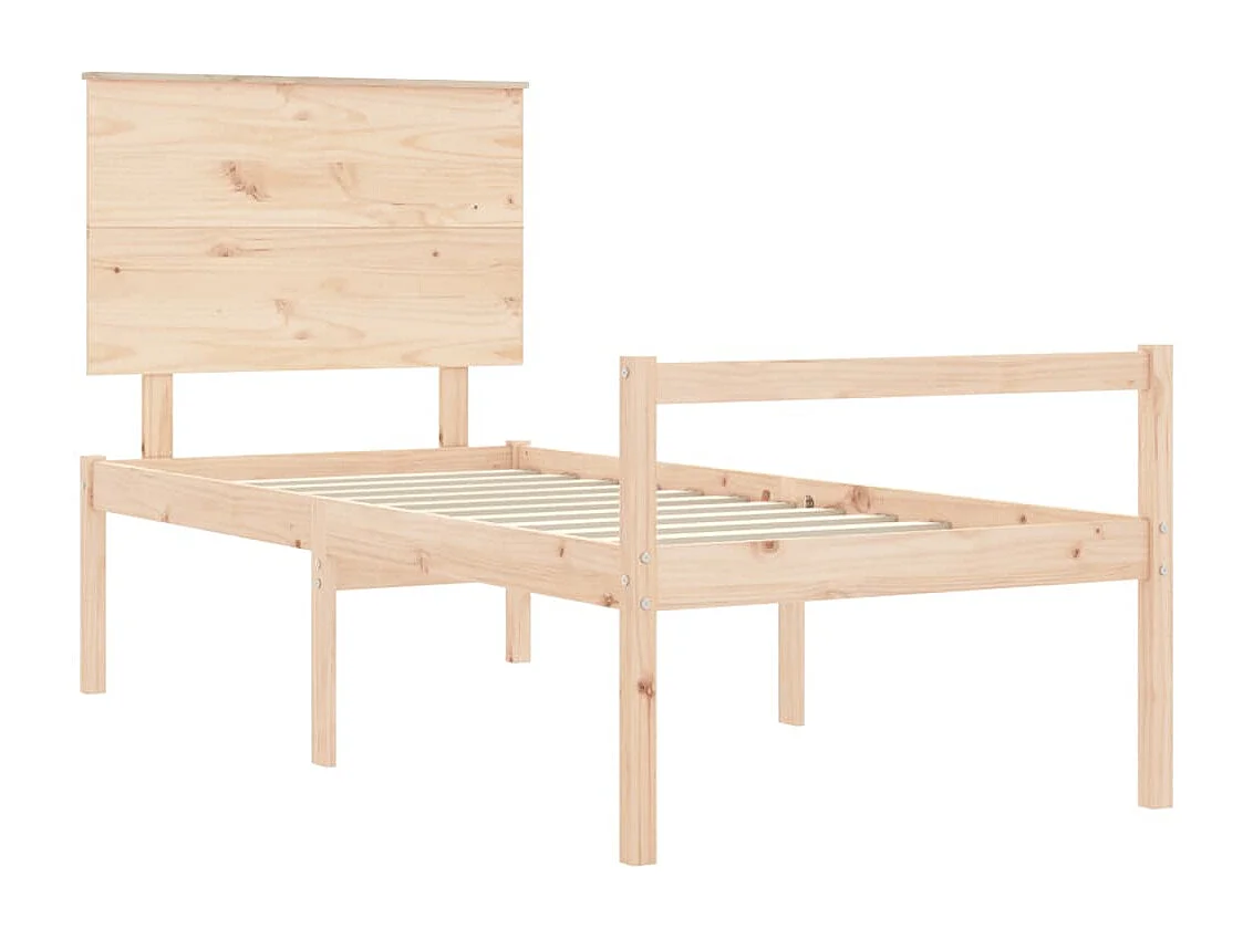 Seniorenbed met hoofdbord massief hout