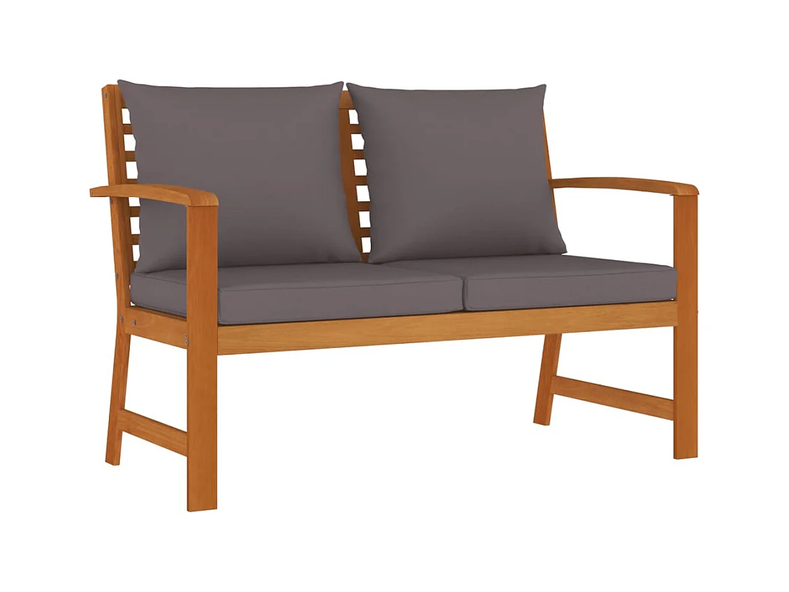 Set da Pranzo Giardino 4pz con Cuscini Legno Massello di Acacia