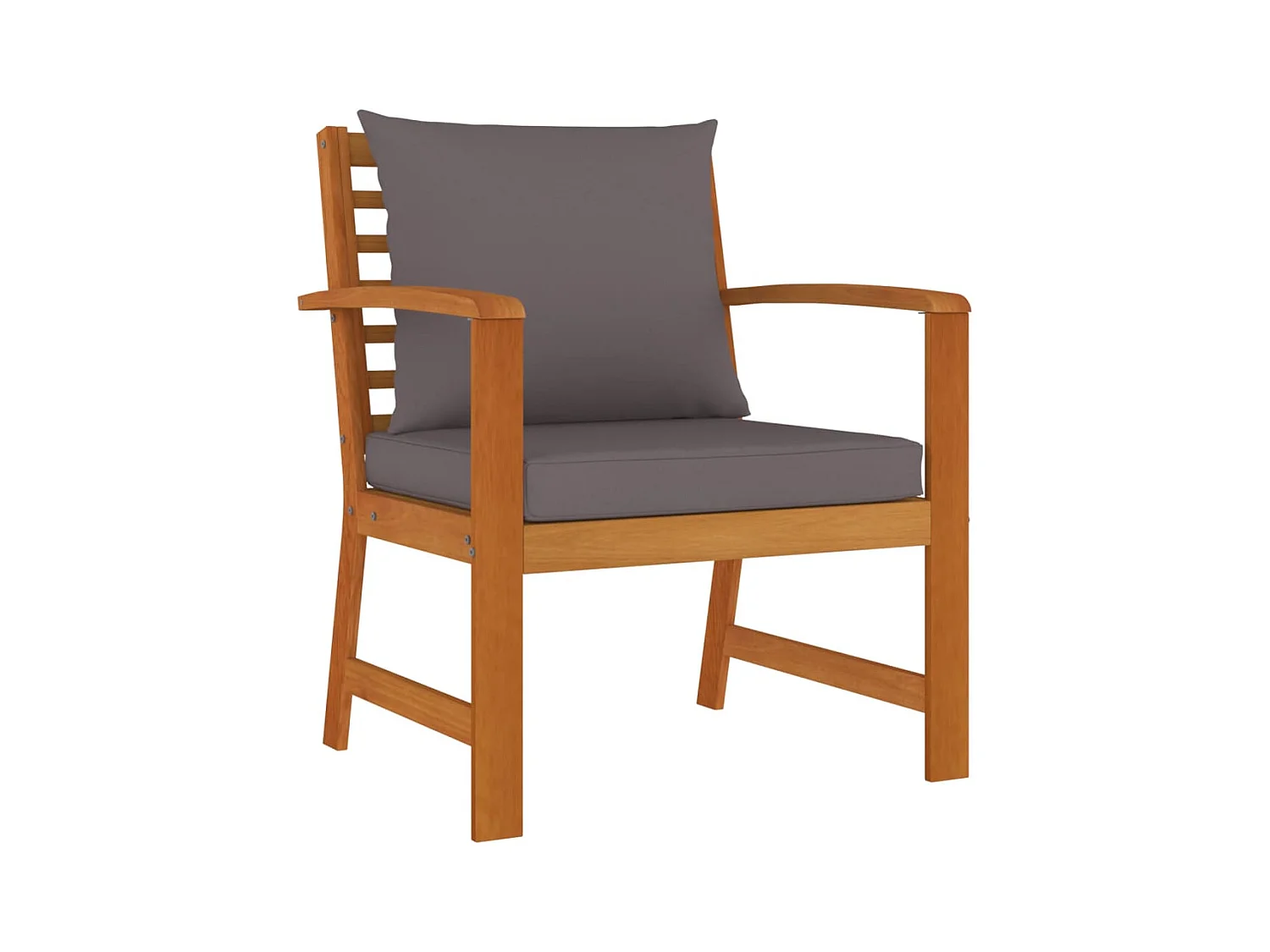 Set da Pranzo Giardino 4pz con Cuscini Legno Massello di Acacia
