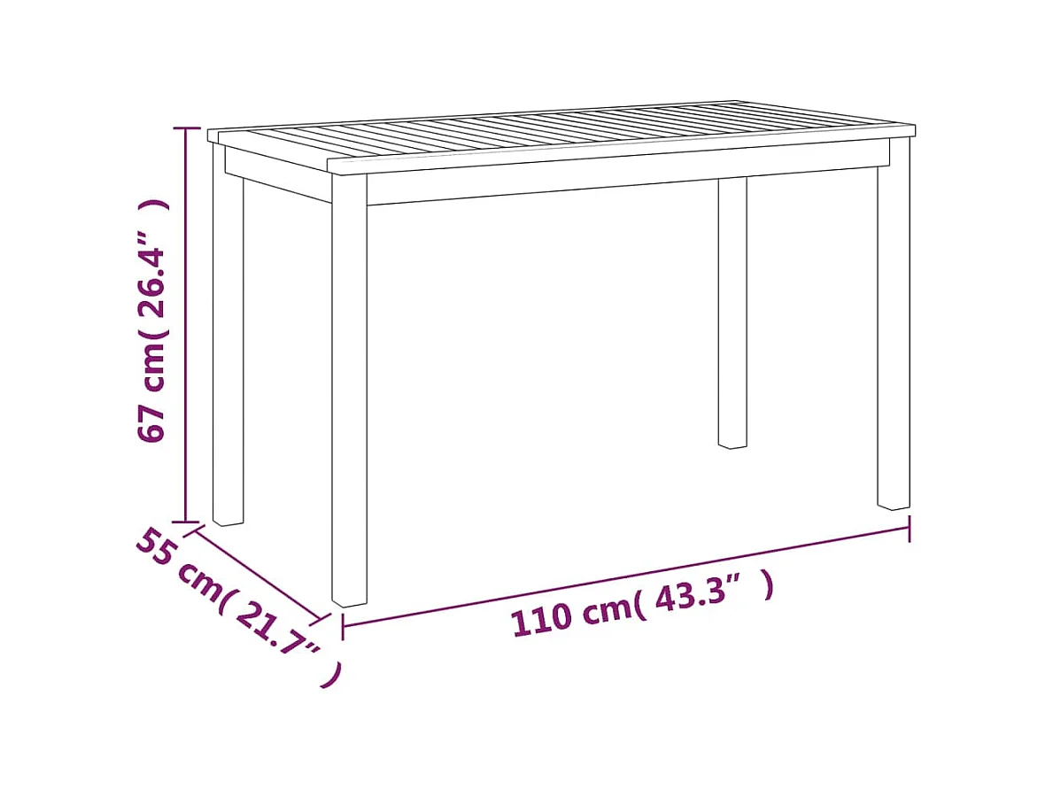 Set da Pranzo Giardino 4pz con Cuscini Legno Massello di Acacia