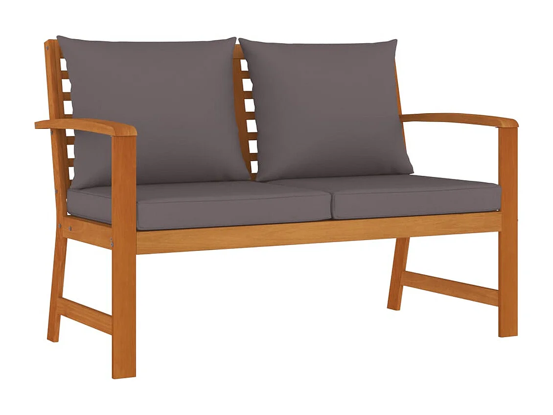 4 pcs conj. jantar jardim c/ almofadões madeira acácia maciça