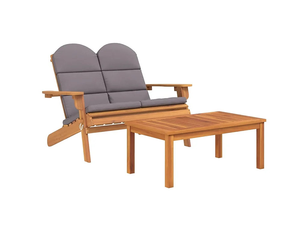 Set Salotto da Giardino Adirondack 5pz Legno Massello di Acacia