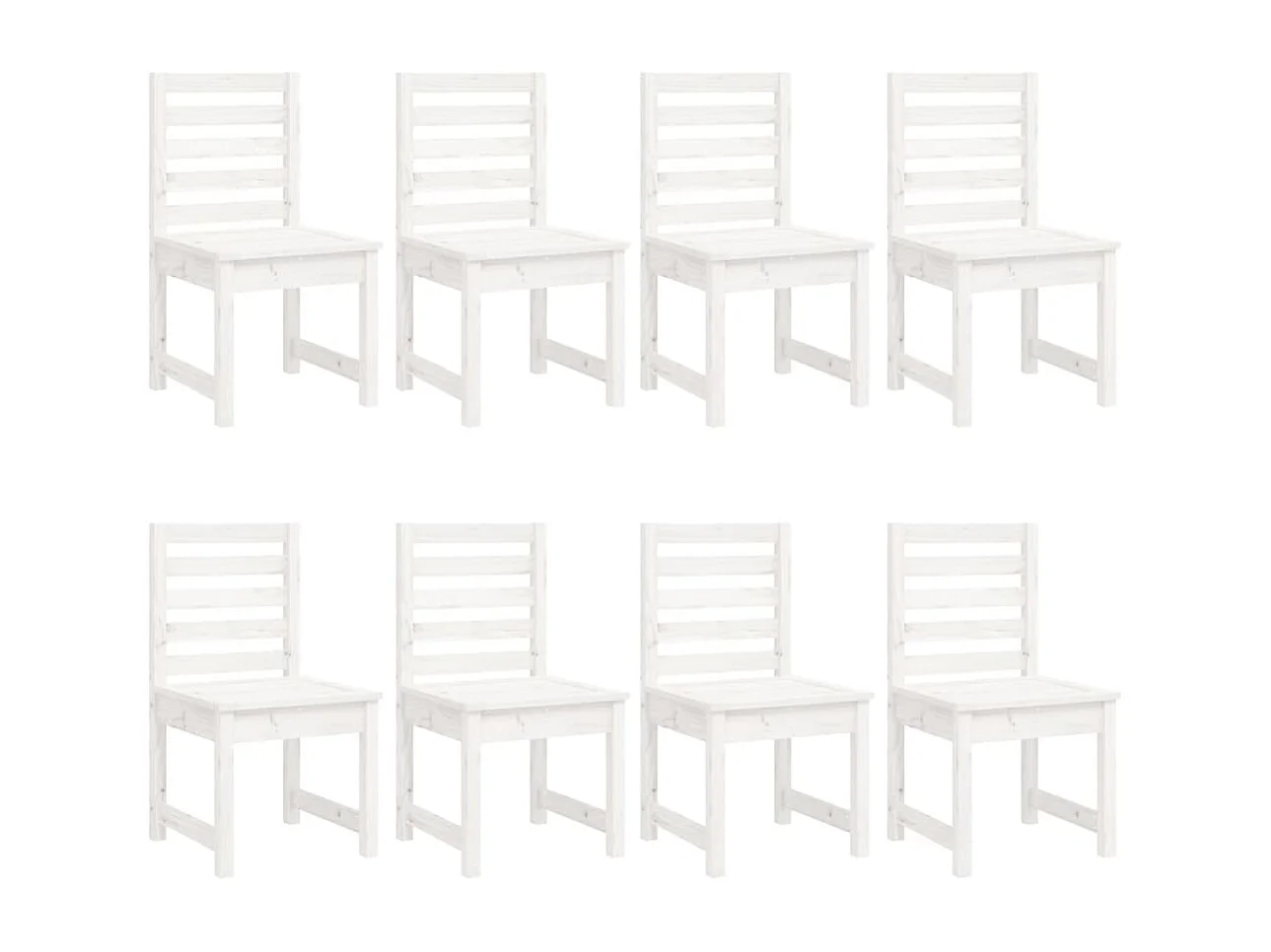 Ensemble à manger de jardin 11 pcs blanc bois massif de pin