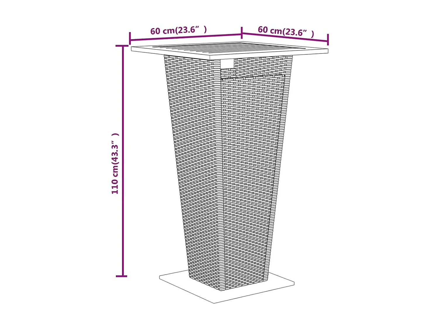 Set Bar Giardino 3 pz Nero Polyrattan e Legno Massello Acacia