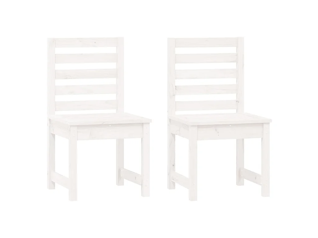 Ensemble à manger de jardin 7 pcs blanc bois massif de pin
