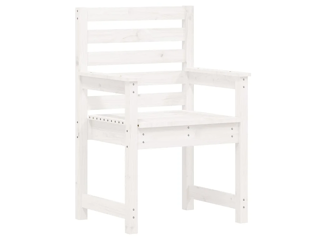 Ensemble à manger de jardin 7 pcs blanc bois massif de pin