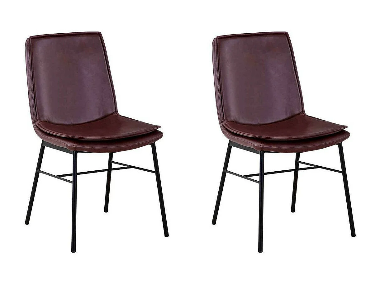 Lot de 2 Chaises Design "Brady" 84cm Marron Clair & Foncé