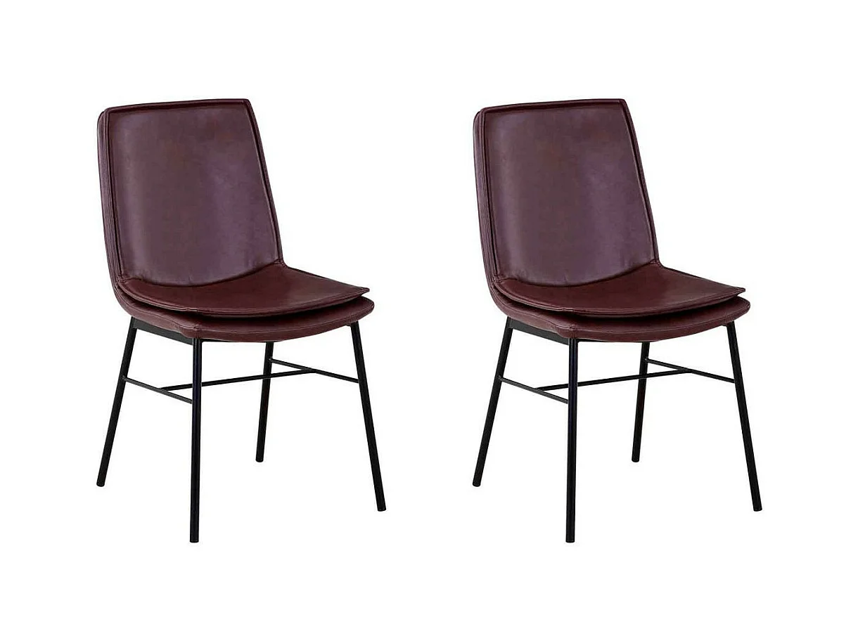 Lot de 2 Chaises Design "Brady" 84cm Marron Clair & Foncé