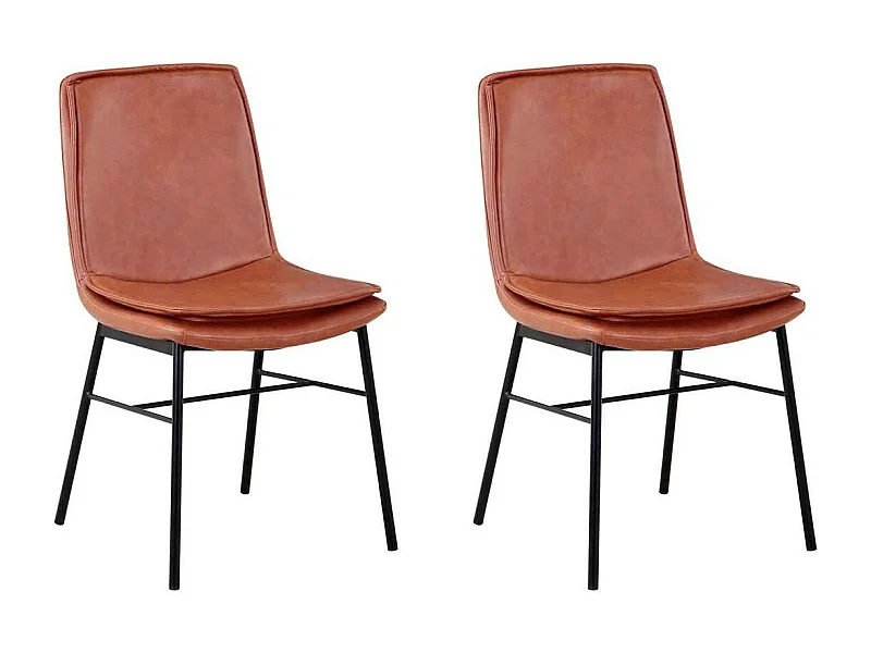 Lot de 2 Chaises Design "Brady" 84cm Cognac