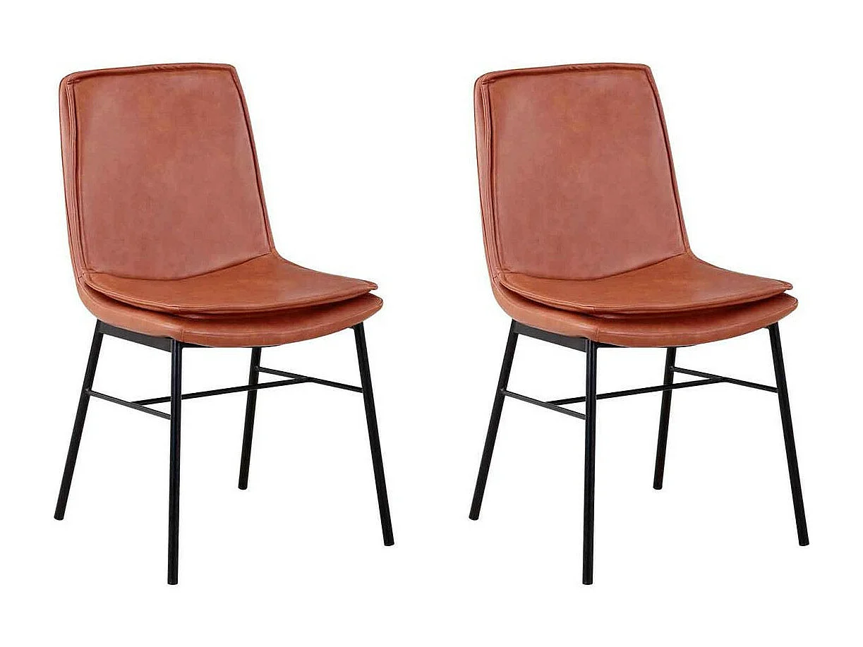 Lot de 2 Chaises Design "Brady" 84cm Cognac