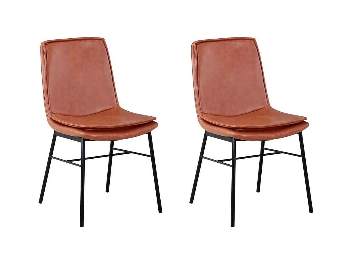 Lot de 2 Chaises Design "Brady" 84cm Cognac