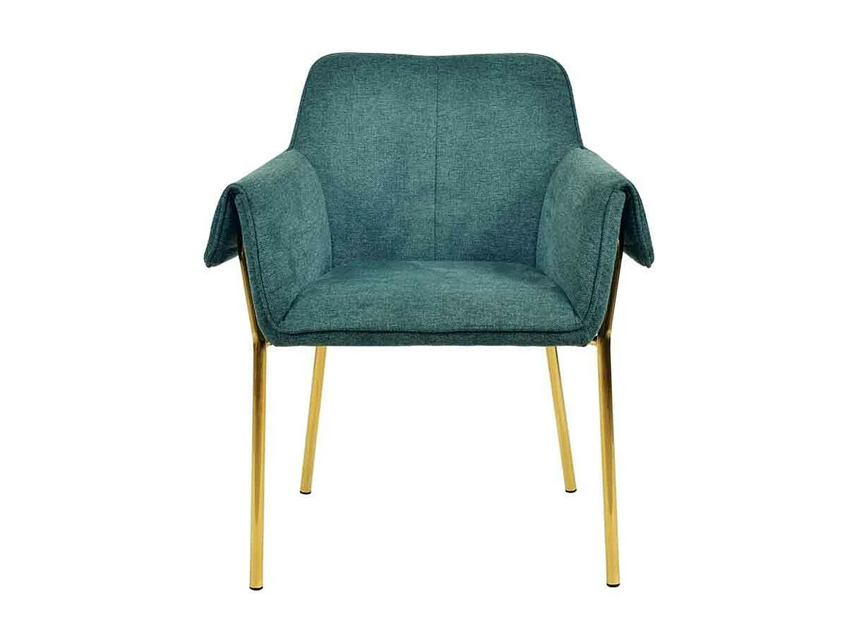 Chaise Design "Kelsey" 82cm Vert Foncé & Or