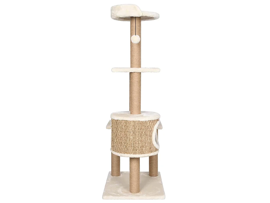 Árvore para gatos c/ postes arranhadores 123 cm erva marinha