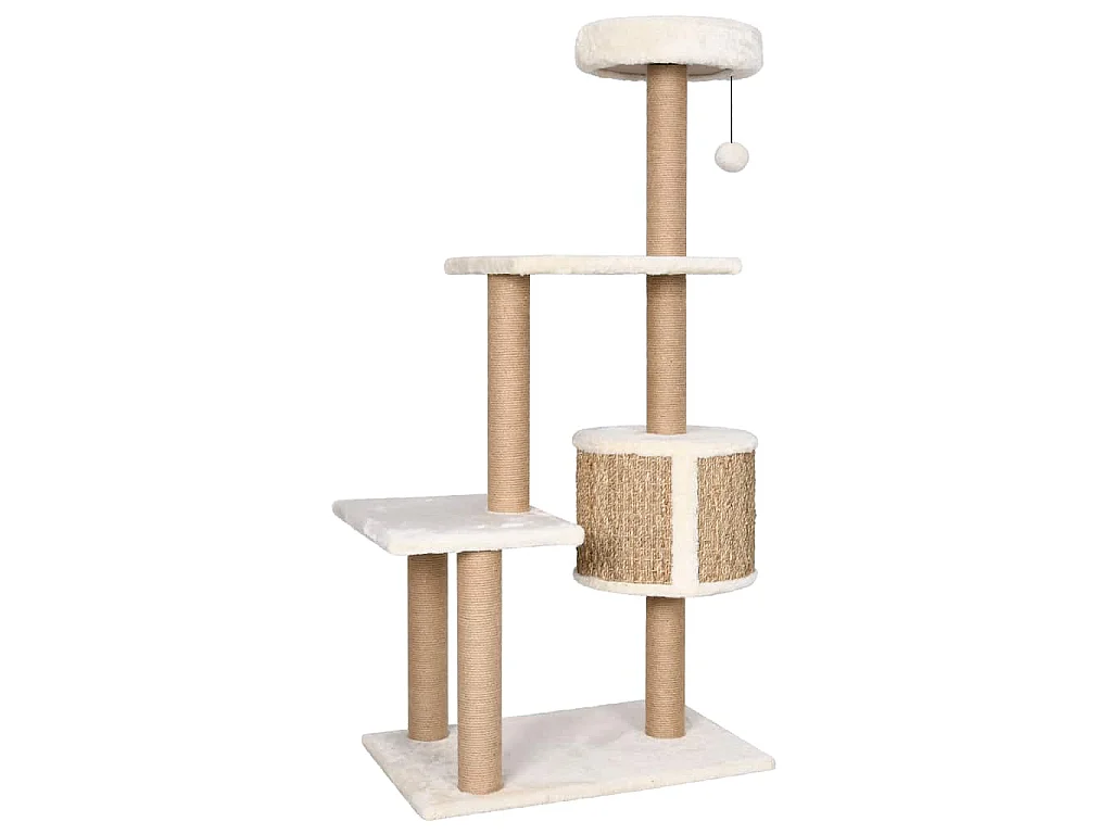 Árvore para gatos c/ postes arranhadores 123 cm erva marinha