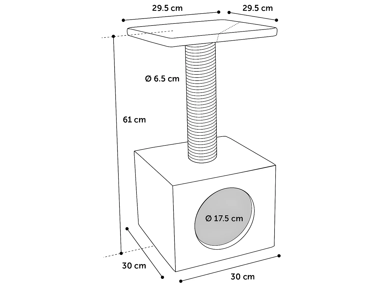Arbre à chat Cary Gris 30x30x61 cm
