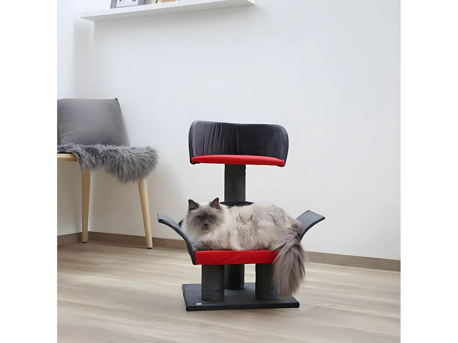 Arbre à chats Lounge Deluxe Gris et rouge 81548