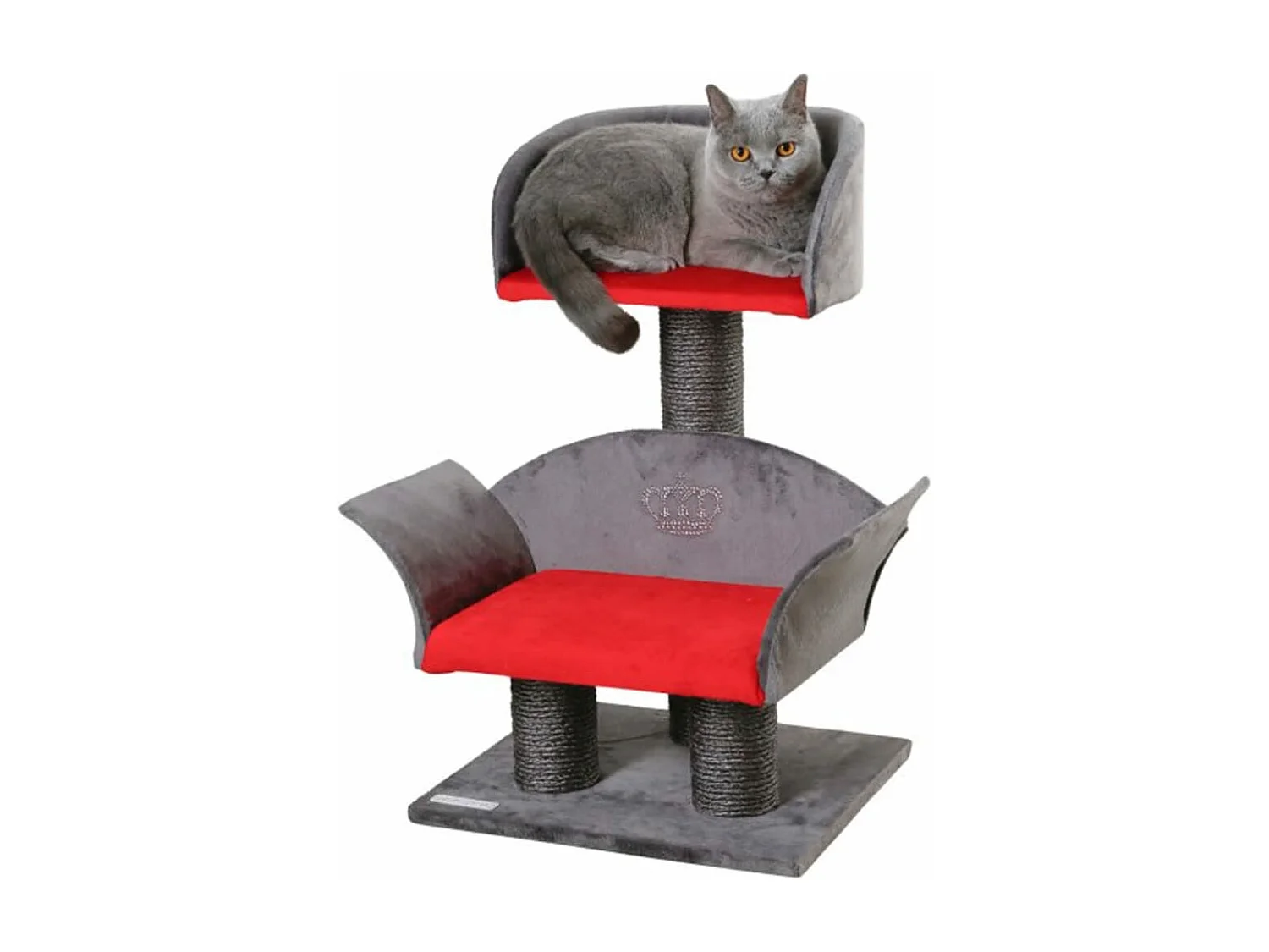 Arbre à chats Lounge Deluxe Gris et rouge 81548