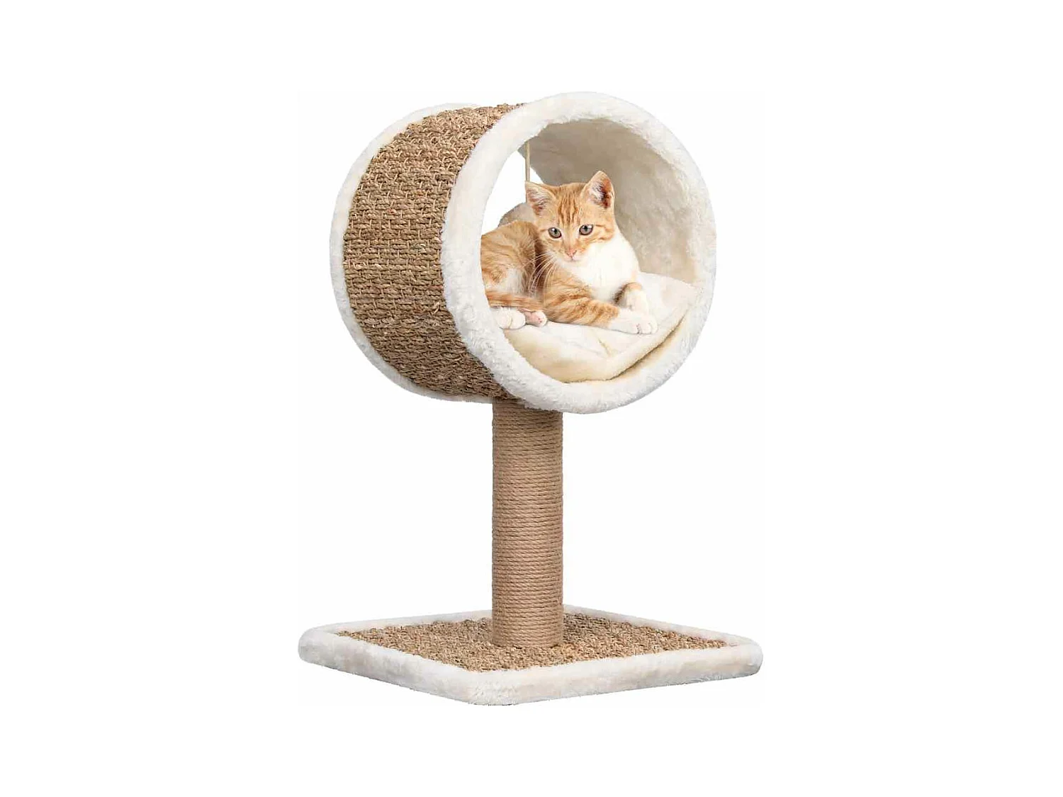 Kattenmeubel met tunnel en speeltje 56 cm zeegras