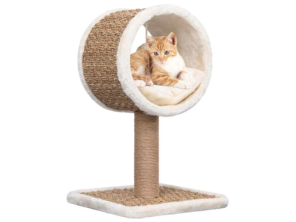 Kattenmeubel met tunnel en speeltje 56 cm zeegras