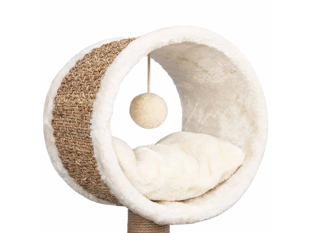Kattenmeubel met tunnel en speeltje 56 cm zeegras