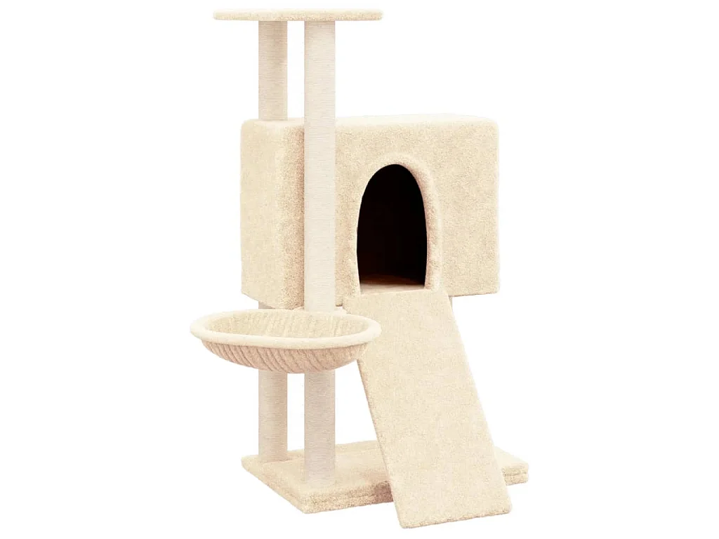 Arbre à chat avec griffoirs en sisal Crème 96 cm