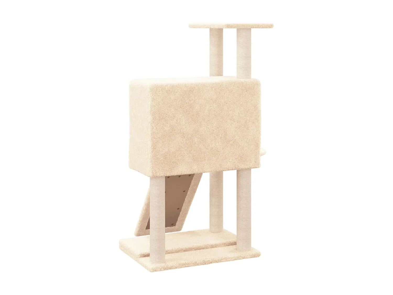 Arbre à chat avec griffoirs en sisal Crème 96 cm