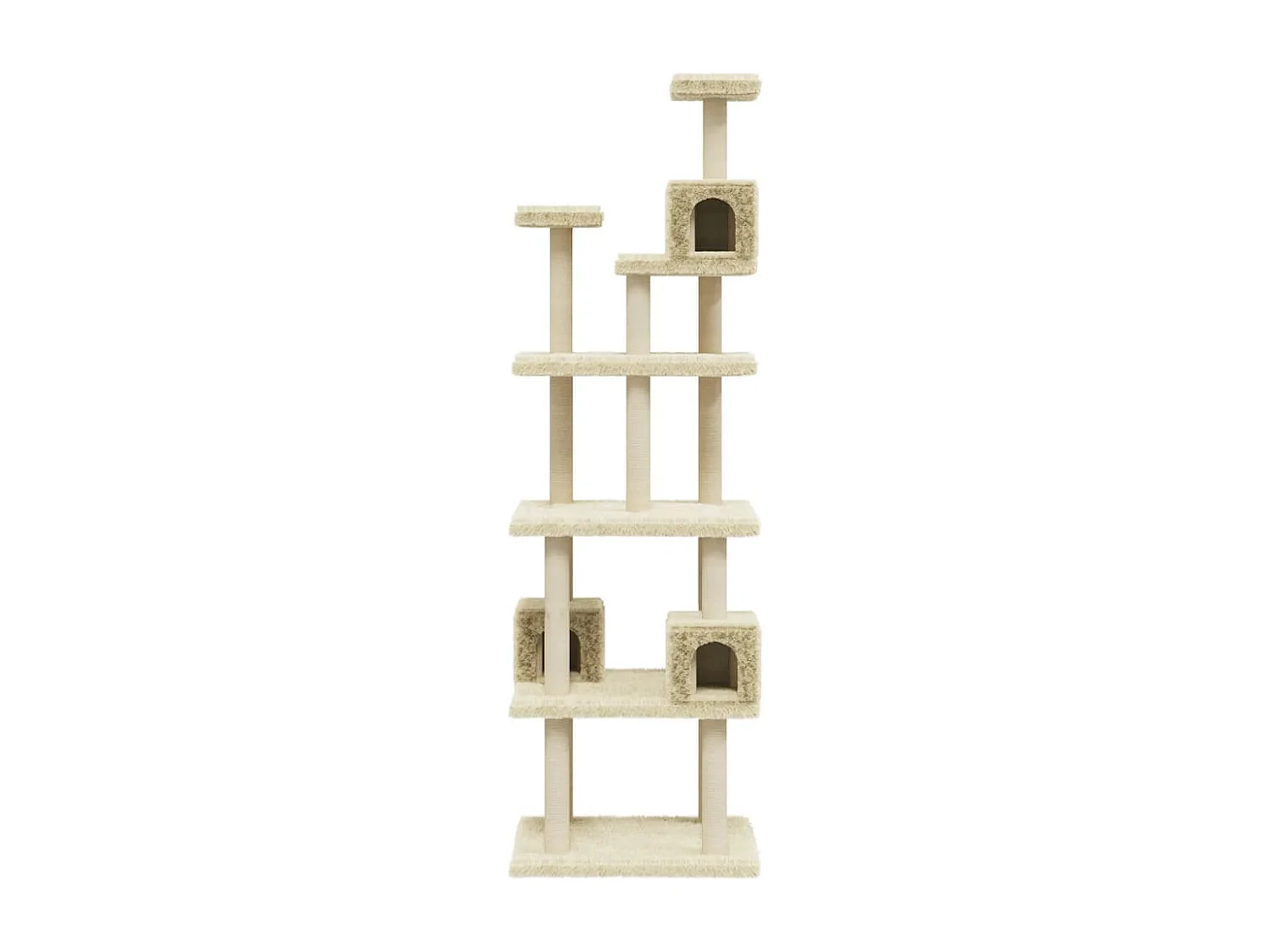 Kattenmeubel met sisal krabpalen 188 cm crèmekleurig