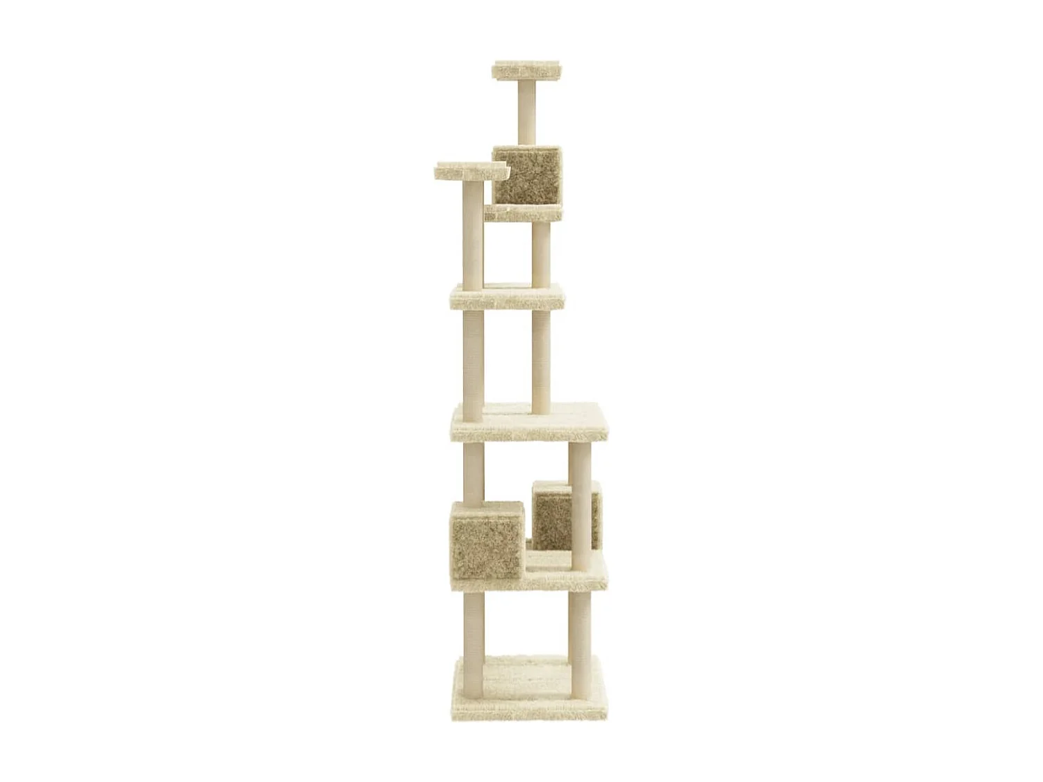 Kattenmeubel met sisal krabpalen 188 cm crèmekleurig