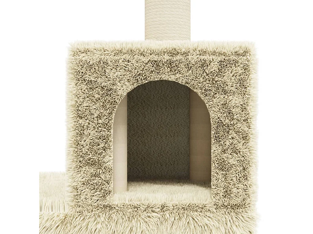 Kattenmeubel met sisal krabpalen 188 cm crèmekleurig