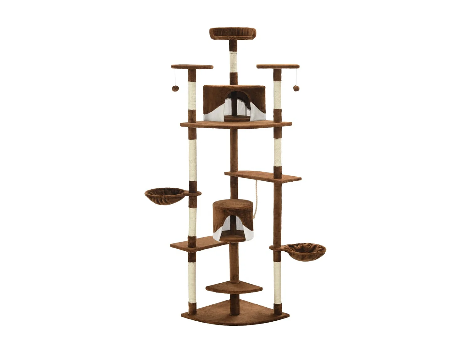 Kattenkrabpaal met sisal krabpalen 203 cm bruin en wit